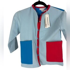 NWT moromini cardigan organic big pockets size 116-122.  US 6-7